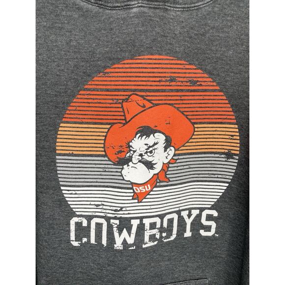 CI Sport Hoodie Oklahoma State Cowboys Men's XL Gray OSU Distressed Graphic - Picture 3 of 7